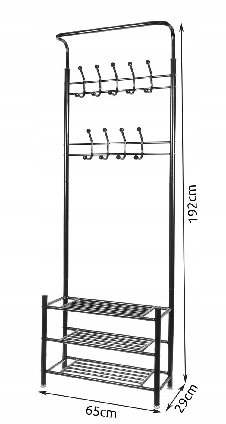 Metalinė pastatoma drabužių kabykla „Ruhhy“, 192 cm, juoda