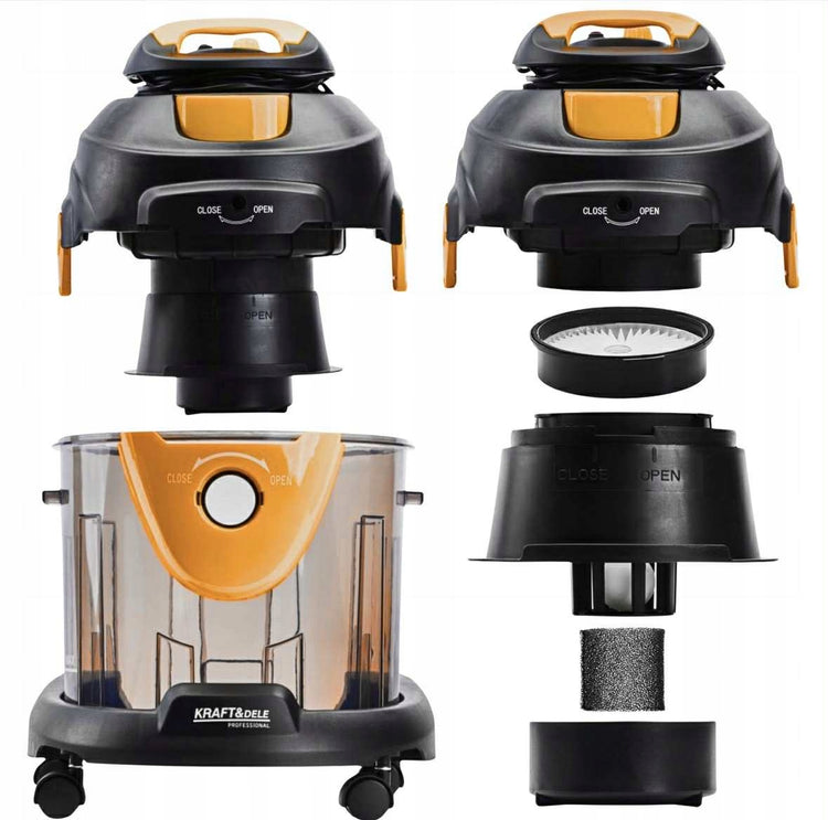 Plaunamasis dulkių siurblys 4 in 1 „Kraft&Dele KD482“, 1600 W, 20 l, namams ir automobiliui