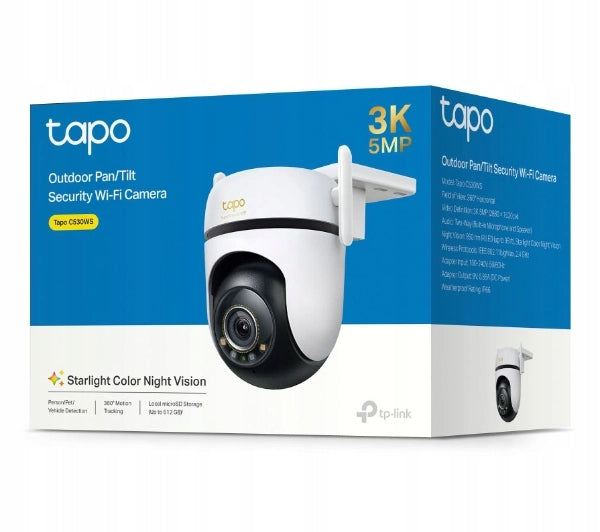Lauko pasukama IP kamera „TP-Link Tapo C530WS“ 5 MP, Wi-Fi, su naktiniu režimu