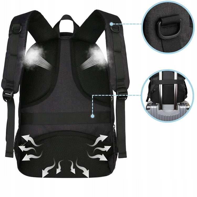 Kuprinė nešiojamajam kompiuteriui „Matein“ 17,3“, 35 l, vandeniui atspari, su USB