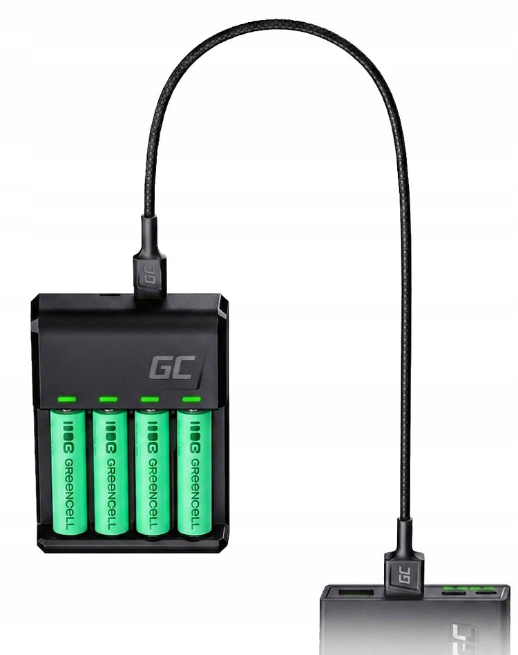 Elementų kroviklis „Green Cell VitalCharger“ 4× AA/AAA, USB-C
