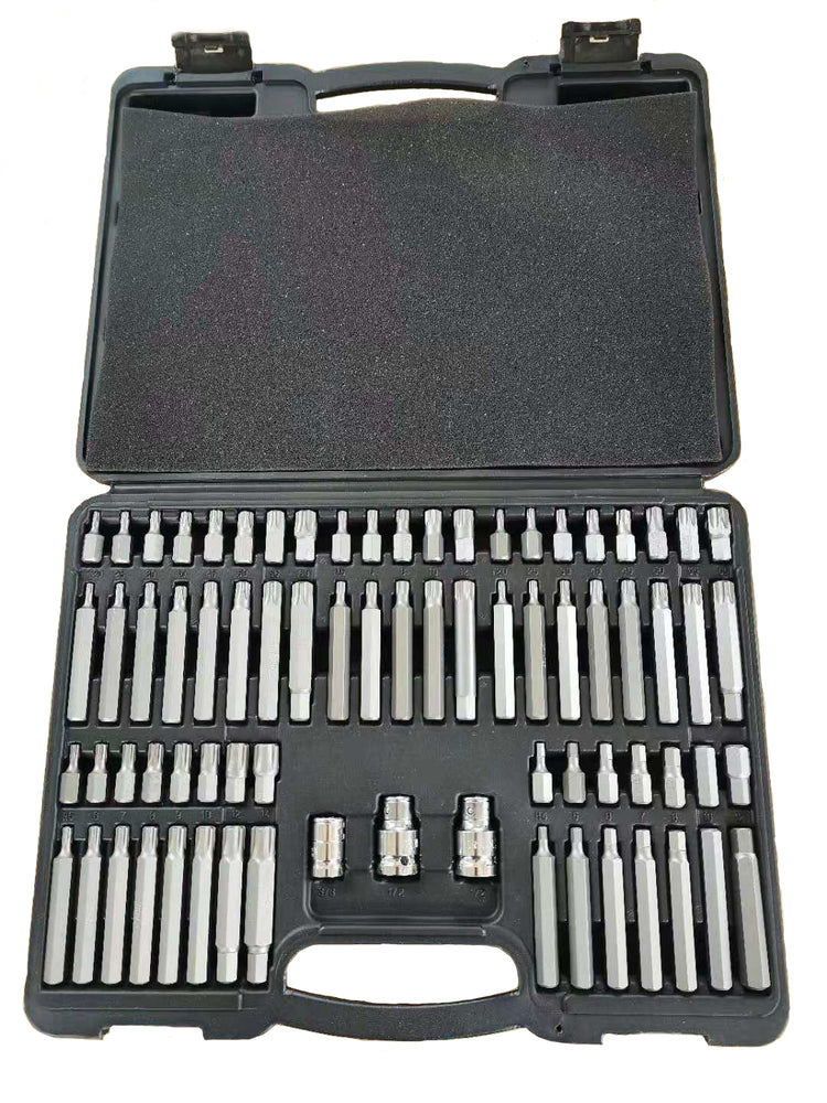 Antgalių rinkinys HEX, Torx, Spline ir Ribe su adapteriais „Kraft&Dele KD10954“, 75 vnt., lagamine