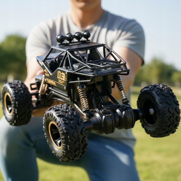 Nuotoliniu būdu valdomas visureigis 4x4, metalinis, 1:16, su 2 akumuliatoriais