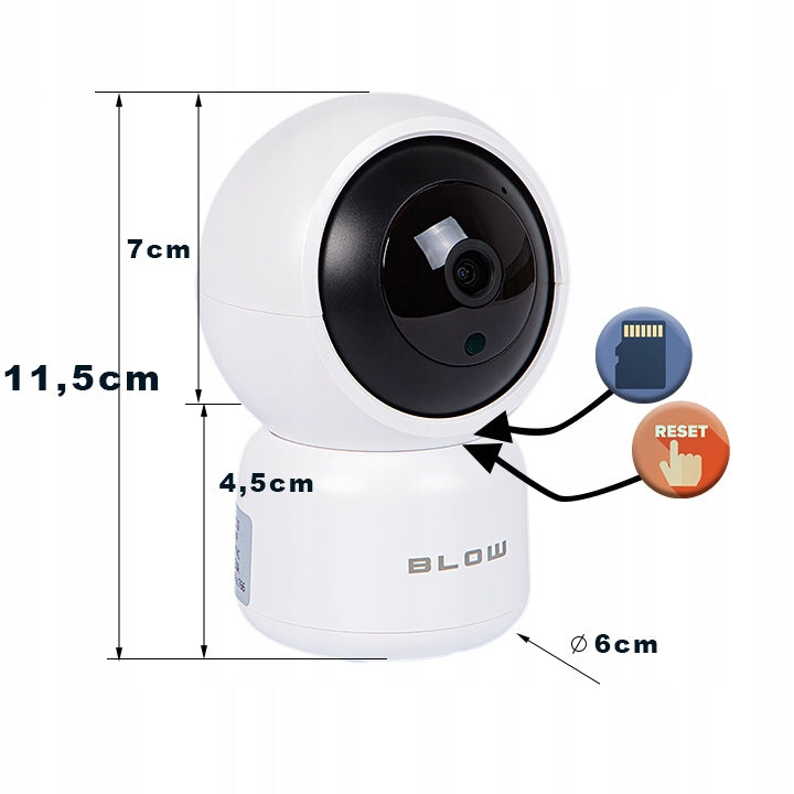 Besisukanti Wi-Fi kamera-elektroninė auklė „Blow T-263“, 3 MP, Tuya