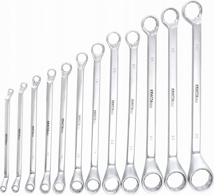 Žiedinių raktų rinkinys „Kraft&Dele KD10939“, 12 vnt., 6–32 mm, dėkle