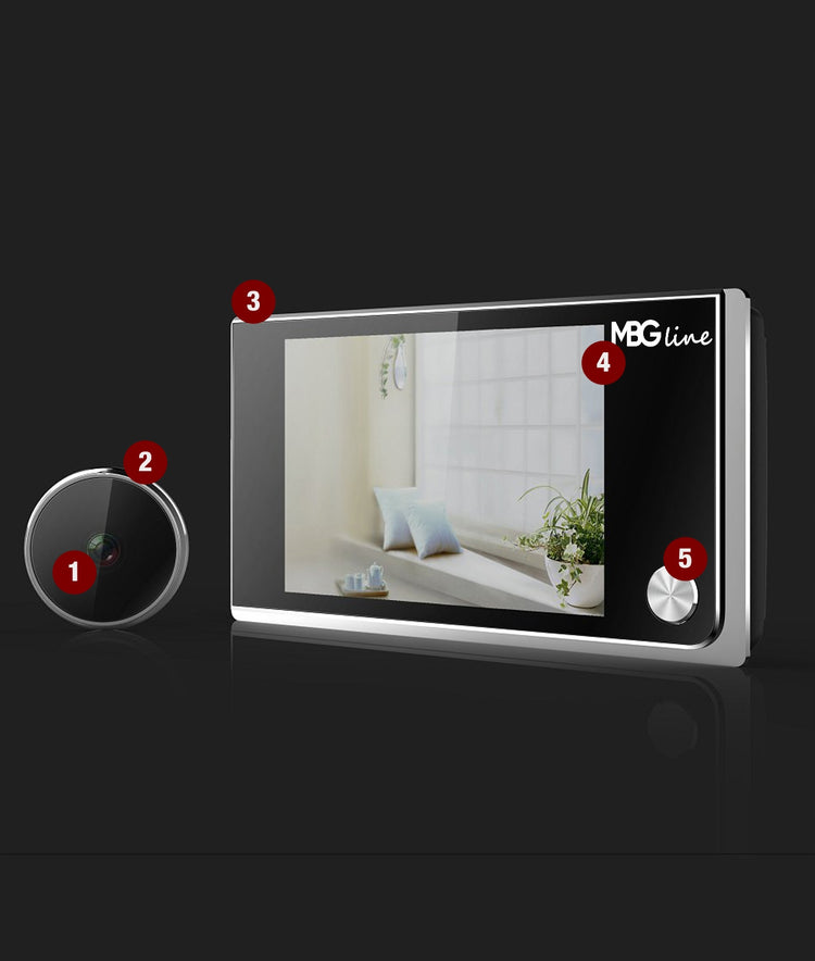 Elektroninė durų akutė su kamera „MBG Line“ 14 mm, 120°