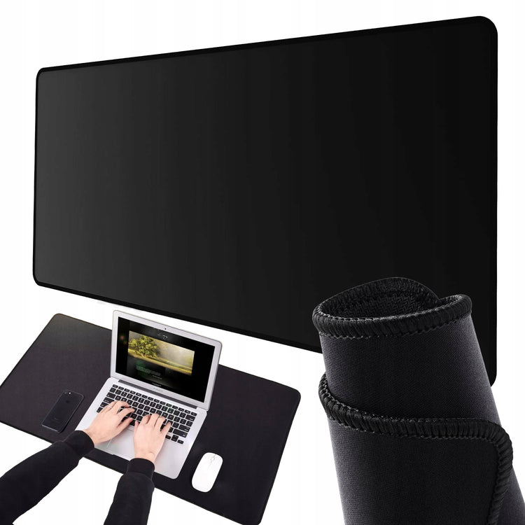 Didelis pelės ir klaviatūros kilimėlis „Lewer“ XXL, 100 × 50 cm, juodas