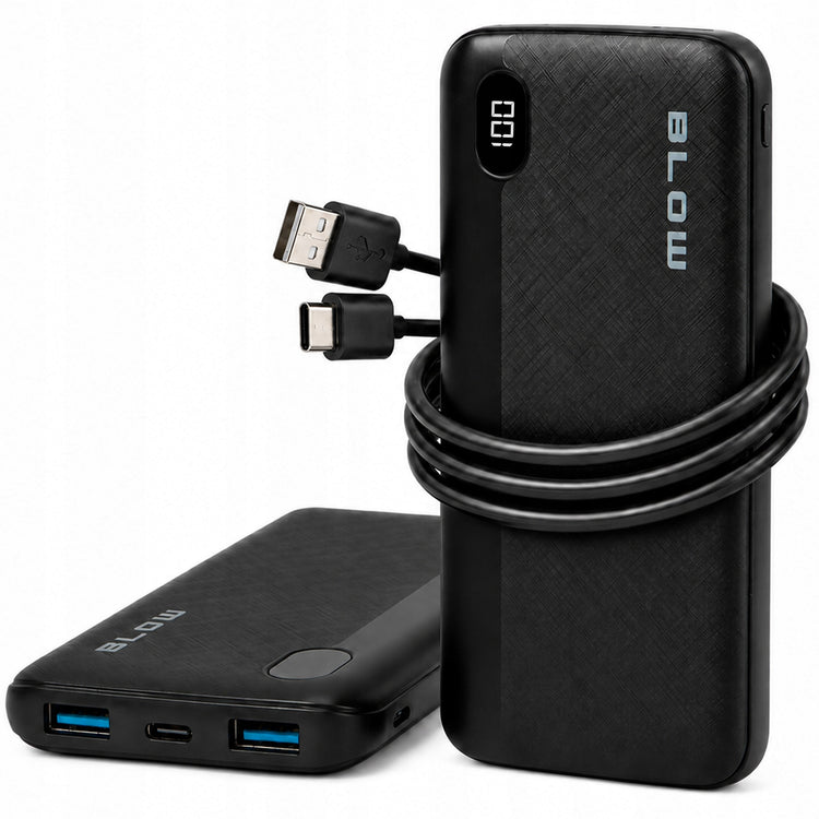 Išorinis akumuliatorius „Blow“ 10000 mAh, 22,5 W PD / QC, juodas