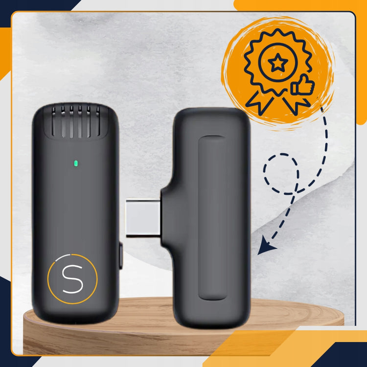 Belaidis segamas mikrofonas „Slayo Mike S11“ telefonui su krovimo dėklu, USB-C