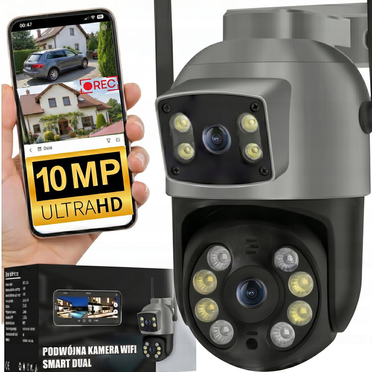 Dviguba lauko Wi-Fi kamera „Guard 5 Pro“, 10 MP, 4K, su judesio sekimu