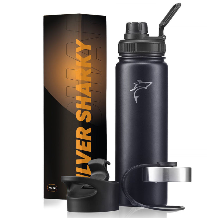 Termopuodelis „Silver Sharky“ su snapeliu, 710 ml, juodas