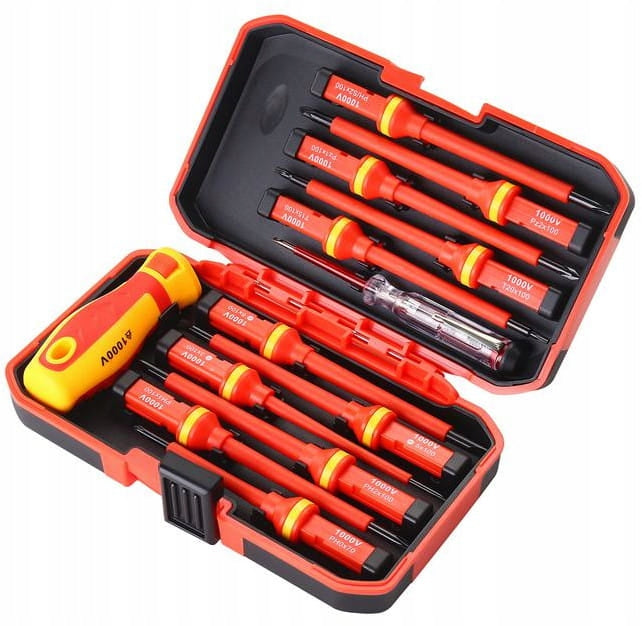 Izoliuotų elektriko atsuktuvų rinkinys 1000 V „Kraft&Dele KD5972“, 14 vnt.