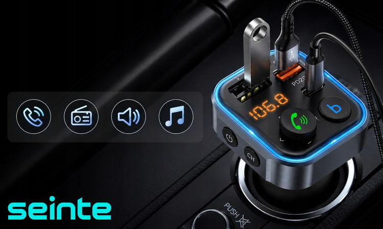 Bluetooth FM siųstuvas automobiliui „Seinte XC200“ su USB-A ir USB-C