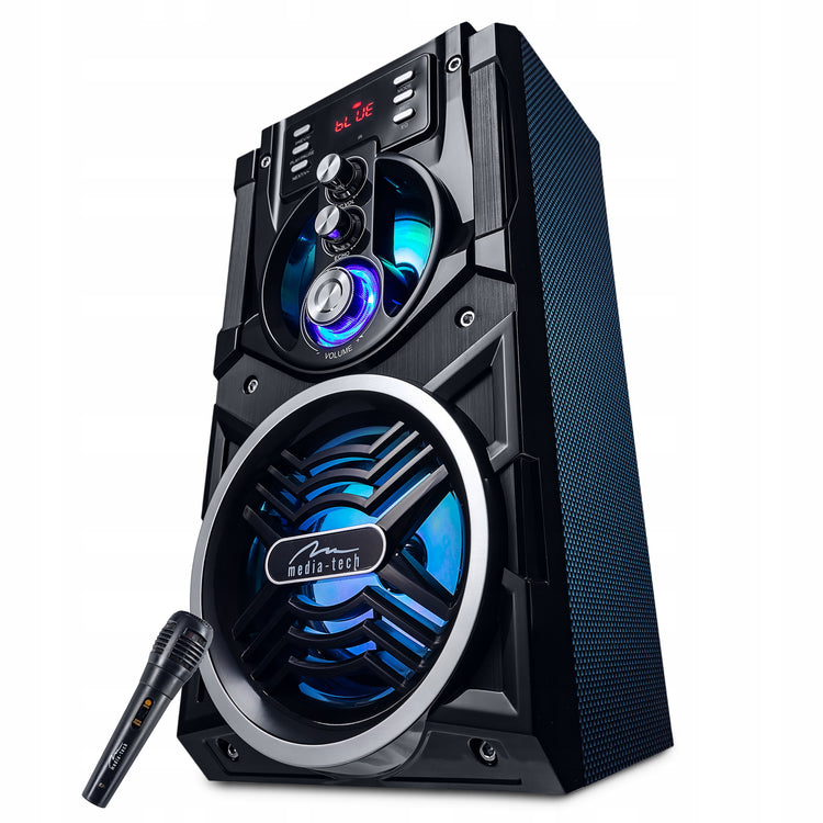 Nešiojama garso sistema-bokštas „Hitelo PartyTech BIG Tower“ su karaoke ir FM, 850 W PMPO
