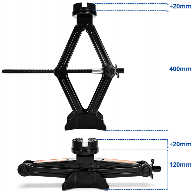 Trapecinis automobilio domkratas „Verda“ 2,5 t, 120–420 mm, su raktų ir dėklu – nuotrauka 2
