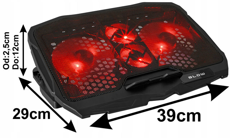 Nešiojamojo kompiuterio aušinimo padėklas „Blow“ 12–17" su 4 ventiliatoriais