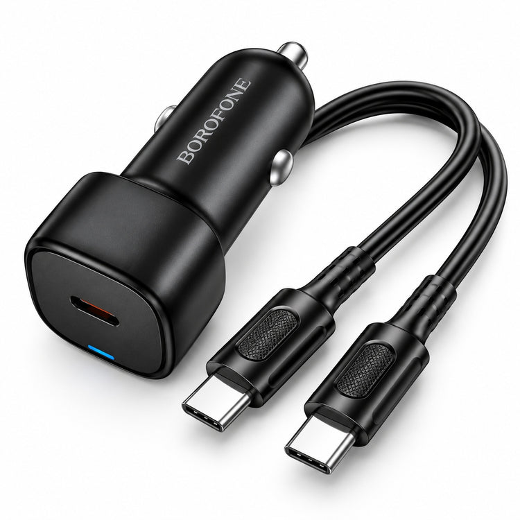 Automobilinis įkroviklis „Borofone BZ34A“, USB-C PD 20 W, su USB-C laidu
