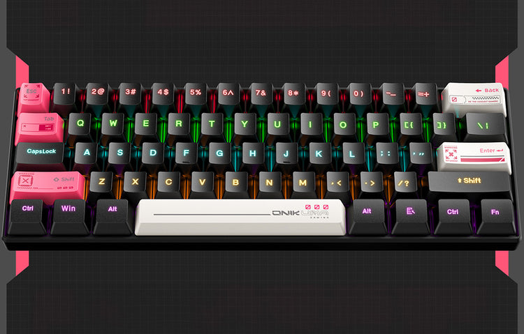 Mechaninė mini klaviatūra „Onikuma G55“, rudi jungikliai, RGB