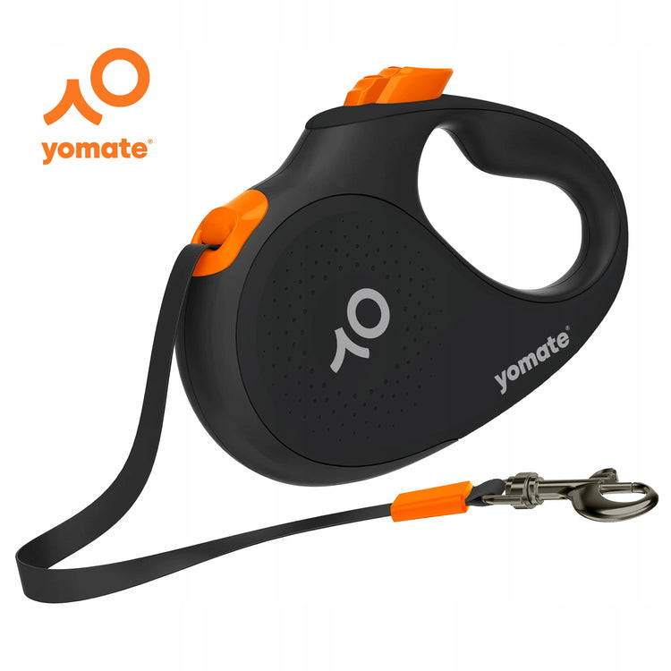 Automatinis šuns pavadėlis „Yomate“, 5 m, iki 50 kg, juodas
