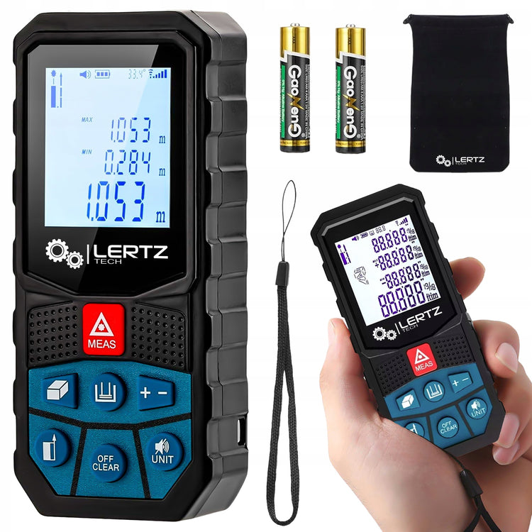 Lazerinis atstumo matuoklis „Lertz“ 50 m su kampainiu, IP54