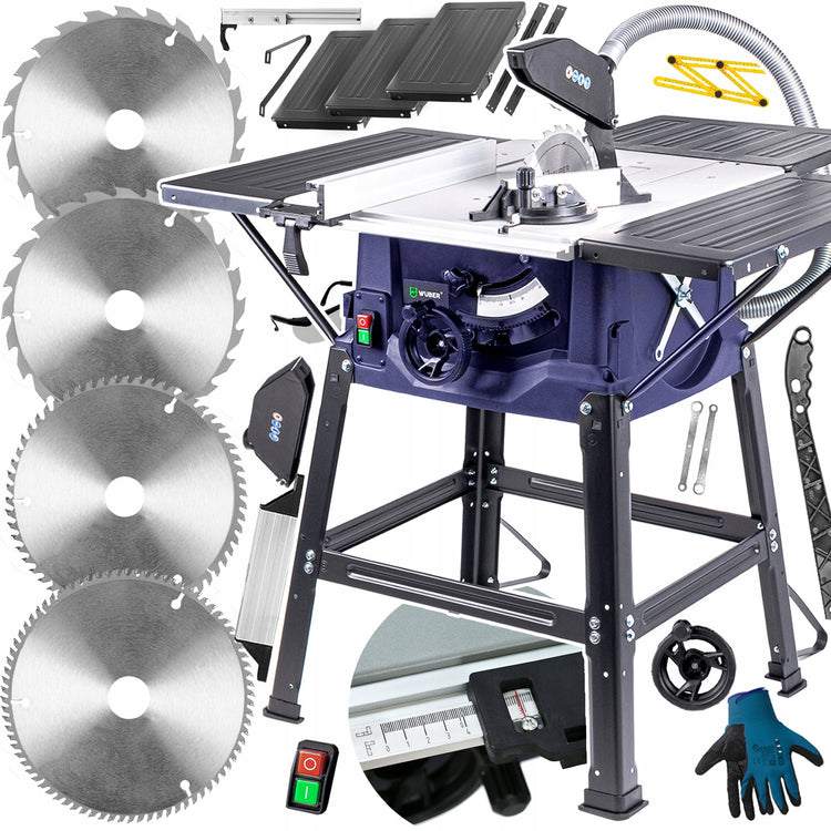 Stalinis diskinis pjūklas medienai „Wuber“ su 4 diskais, 3100 W, 250 mm