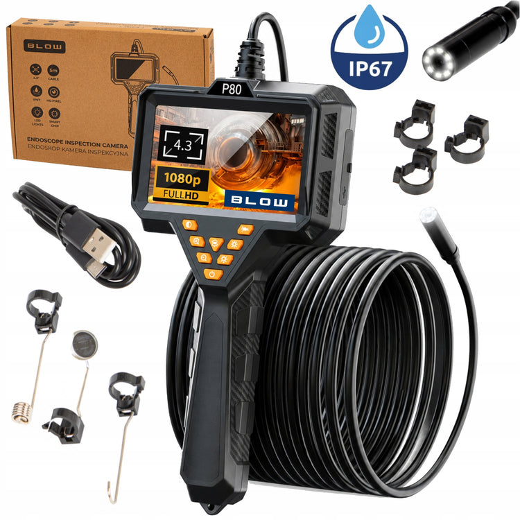 Inspekcinė kamera-endoskopas „Blow“ 3in1 USB, Full HD, 5 m, IP67