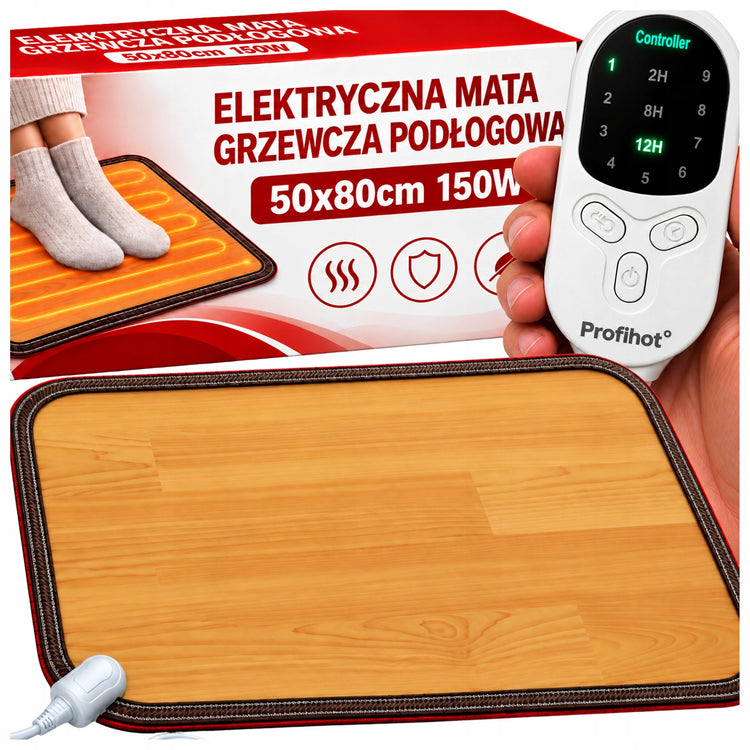 Vandeniui atsparus šildomas kilimėlis kojoms „profiHOT“ 50 × 80 cm, 150 W