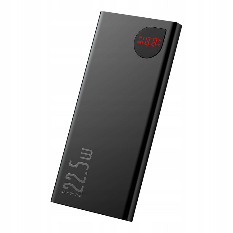Metalinis išorinis akumuliatorius „Baseus Adaman“ 10000 mAh, 22,5 W, juodas