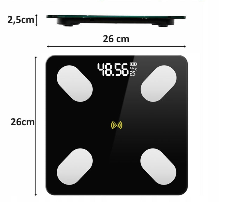 Išmaniosios analitinės svarstyklės „KREOleo“ su Bluetooth, 31 parametras, iki 180 kg