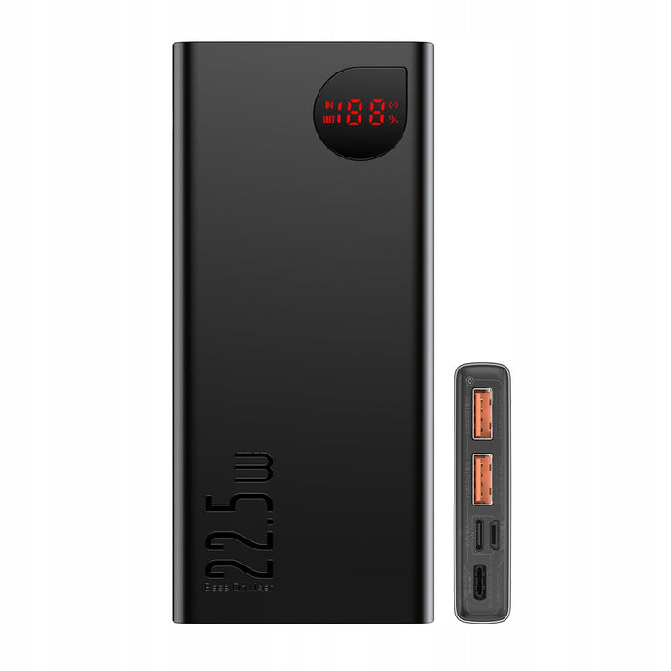 Metalinis išorinis akumuliatorius „Baseus Adaman“ 10000 mAh, 22,5 W, juodas