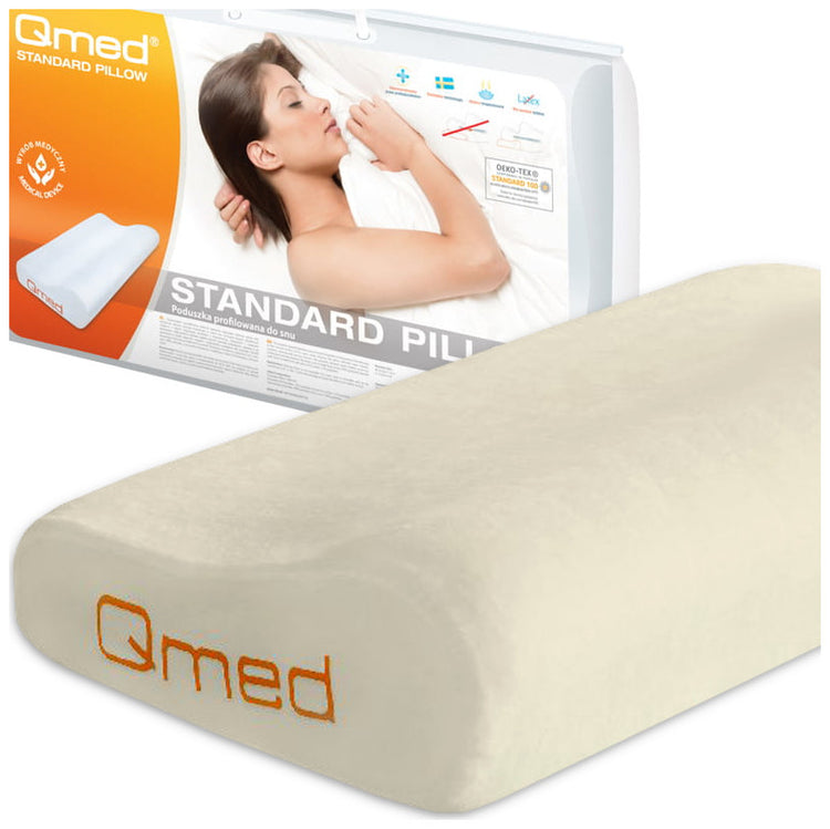 Ortopedinė profiliuota pagalvė „Qmed Standard“, memory foam, 52 × 32 cm