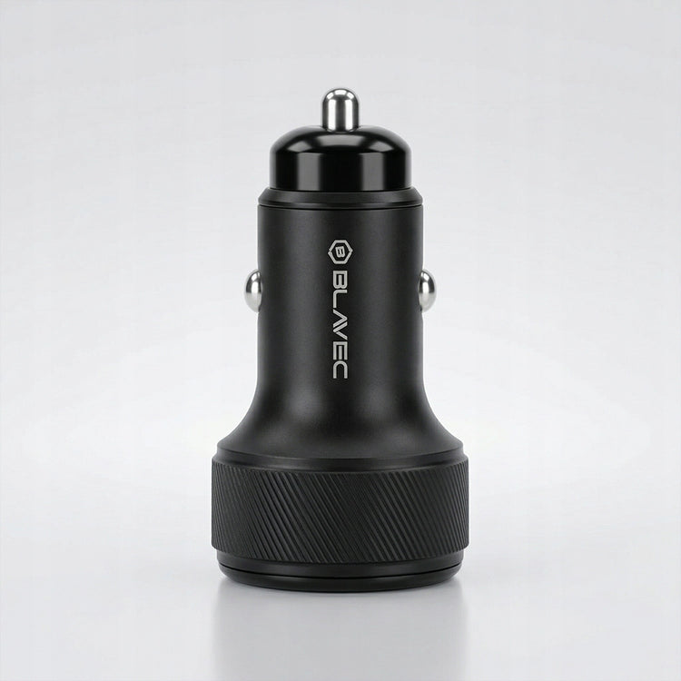 Automobilinis įkroviklis „Blavec BS-04B“ su ekranu, USB-C PD 30 W + USB QC 18 W