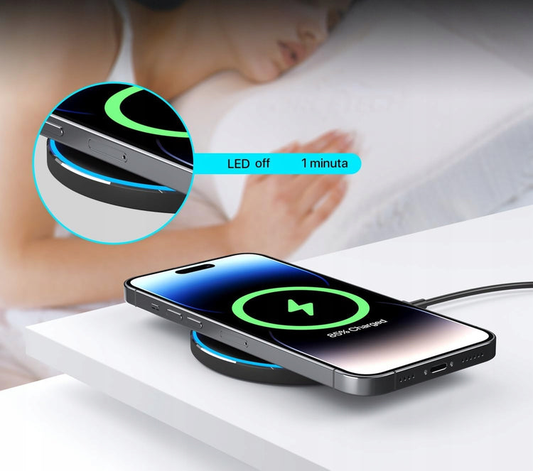 Qi indukcinis kroviklis „Koanni LA35“ 20 W su LED, su USB-C laidu