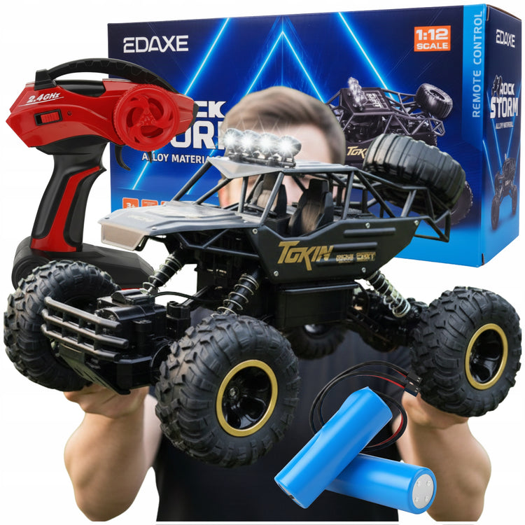 Didelis nuotoliniu būdu valdomas visureigis „Edaxe“ 4x4, metalinis, 1:12