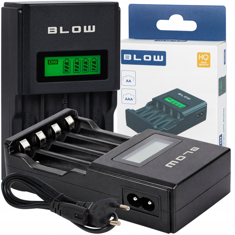 Greitasis AA / AAA elementų kroviklis „Blow“ su LCD ekranu