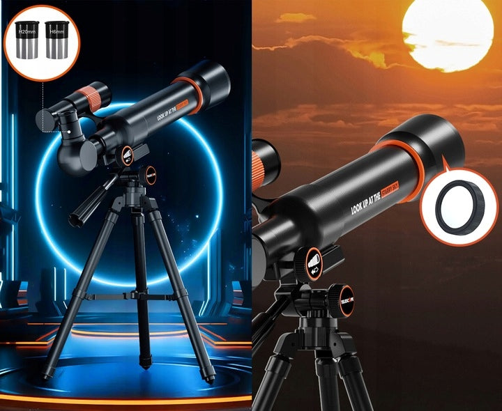 Astronominis teleskopas vaikams su trikoju ir priedais, nuo 8 metų