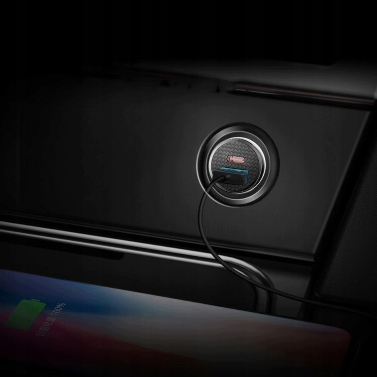 Automobilinis įkroviklis „Baseus“ USB-C + USB-A, greitas įkrovimas
