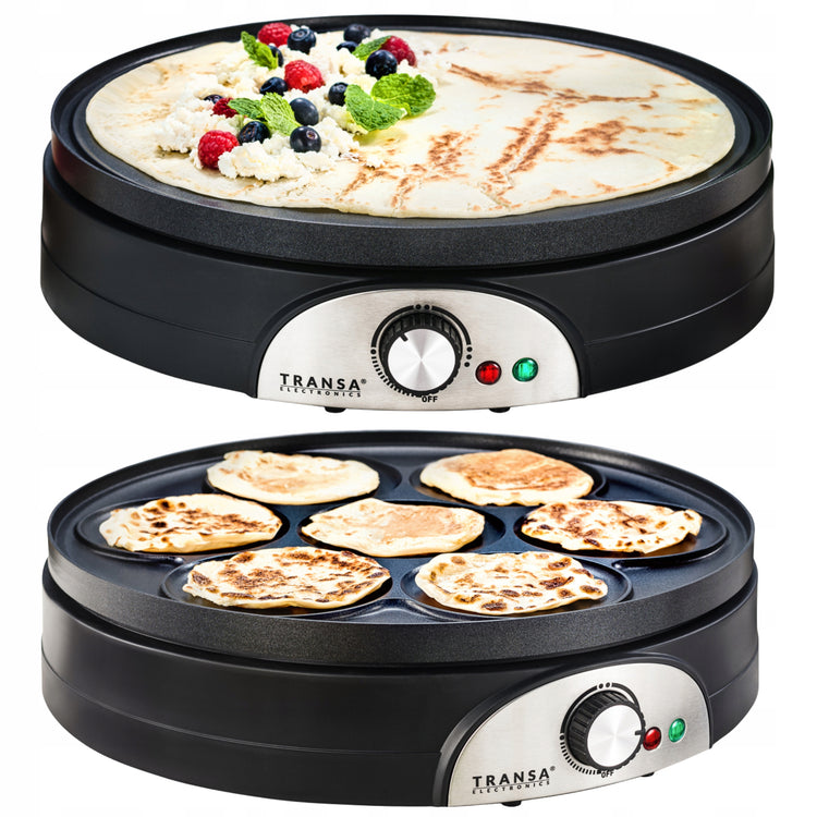 Dvipusė blynų keptuvė „Transa Electronics DualPan“ 2 in 1, 37 cm, 1500 W