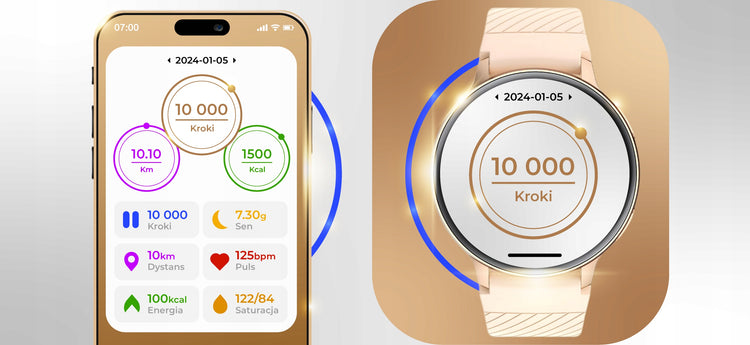 Moteriškas išmanusis laikrodis „WonderWatch WonderFit sX5“ su pokalbiais ir 4 keičiamomis apyrankėmis, auksinis