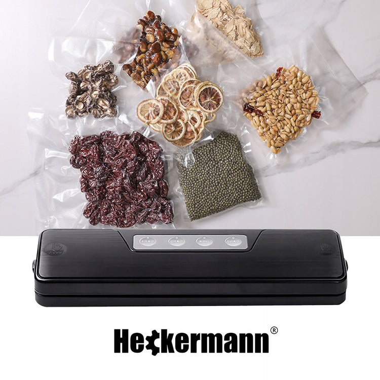 Vakuuminis maisto pakuotuvas „Heckermann“ su maišeliais ir plėvele, 150 W