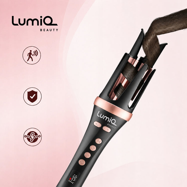 Automatinės garbanojimo žnyplės „LumiQ“ su jonizacija ir temperatūros reguliavimu