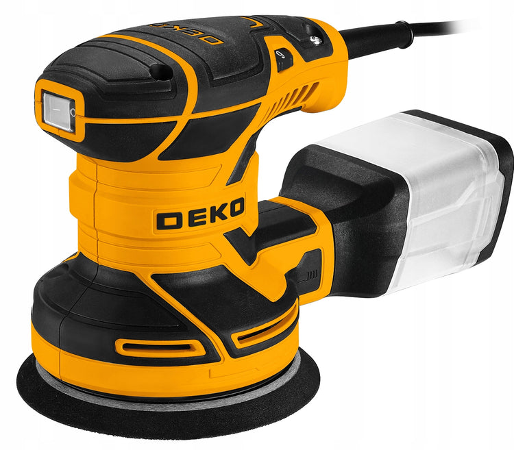 Ekscentrinis šlifuoklis 320 W, 125 mm su 16 šlifavimo diskų