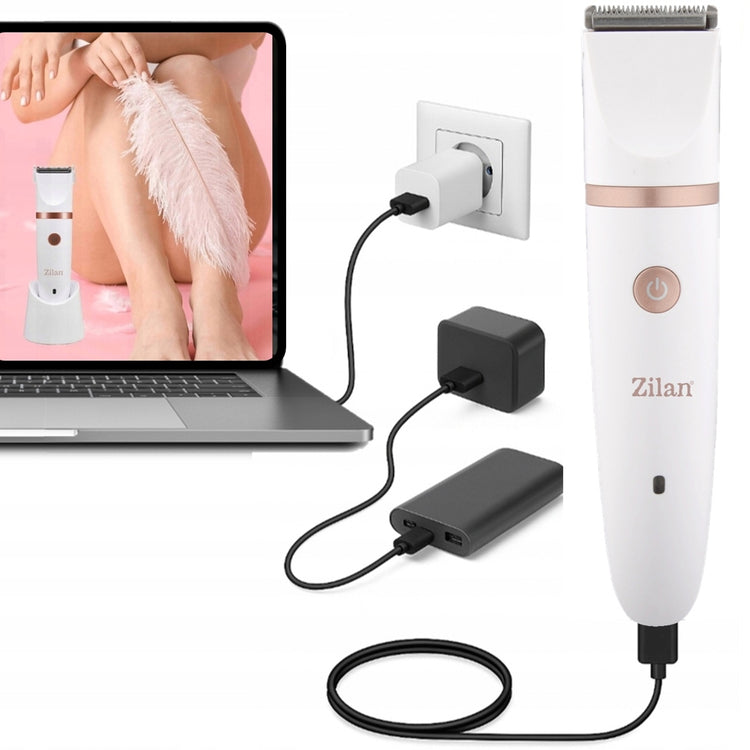 Moteriškas kūno skustuvas 3 viename „Zilan“, atsparus vandeniui, USB – nuotrauka 5