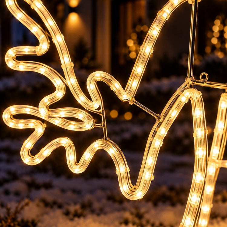 LED neono šiaurės elnias „Gotel“, 100 cm, 8 režimai, lauko dekoracija