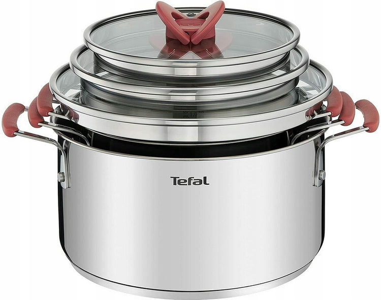 Nerūdijančio plieno puodų rinkinys „Tefal Opti'Space“, 6 dalių, indukcijai