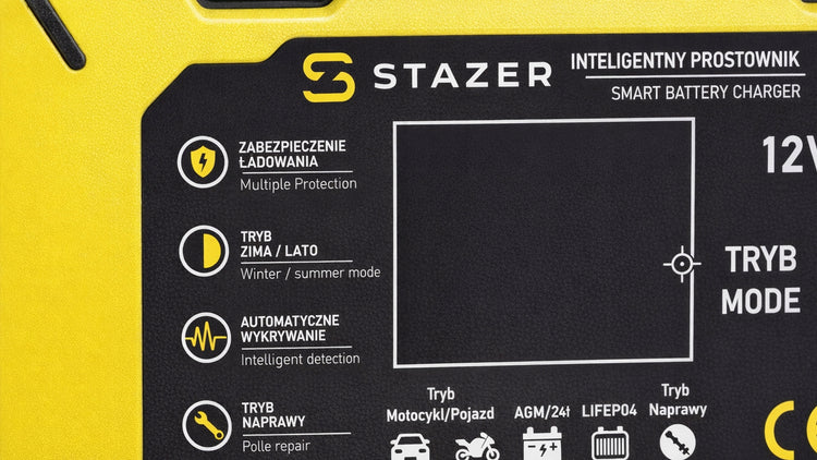 Akumuliatorių įkroviklis „Stazer“ 12 V, 6 A, AGM / GEL / LiFePO4