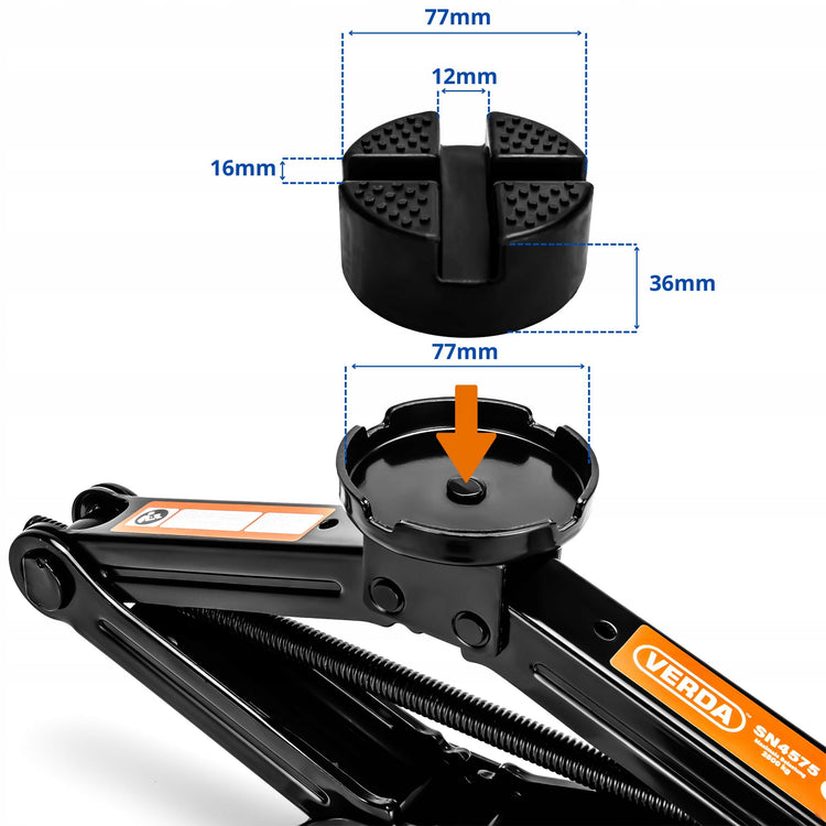 Trapecinis automobilio domkratas „Verda“ 2,5 t, 120–420 mm, su raktų ir dėklu – nuotrauka 6