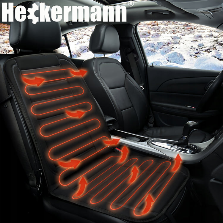 Šildomas automobilio sėdynės kilimėlis „Heckermann ZL011“ su pultu, 12 V, 48 W