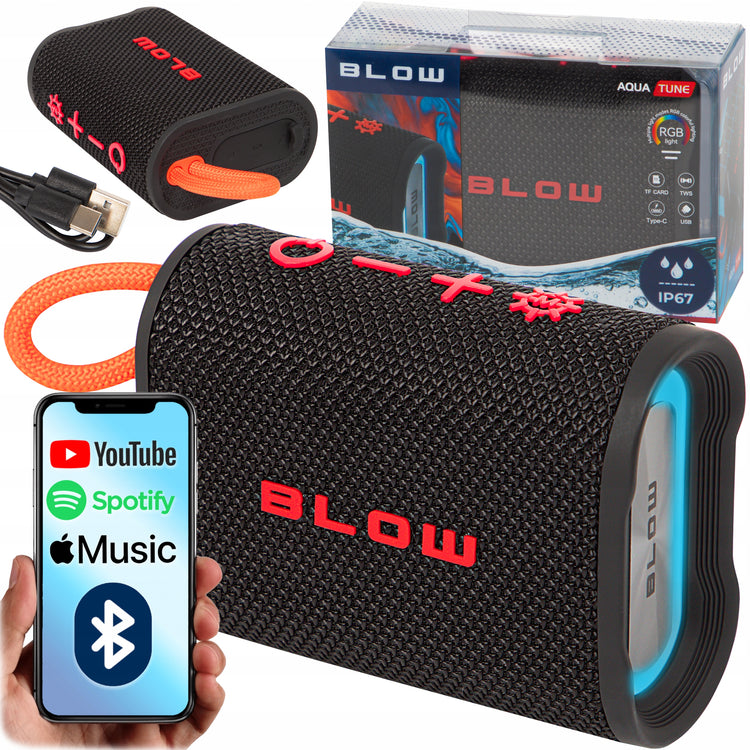 Vandeniui atspari Bluetooth kolonėlė „Blow Aqua Tune“ su RGB ir FM radiju, IP67, 5 W