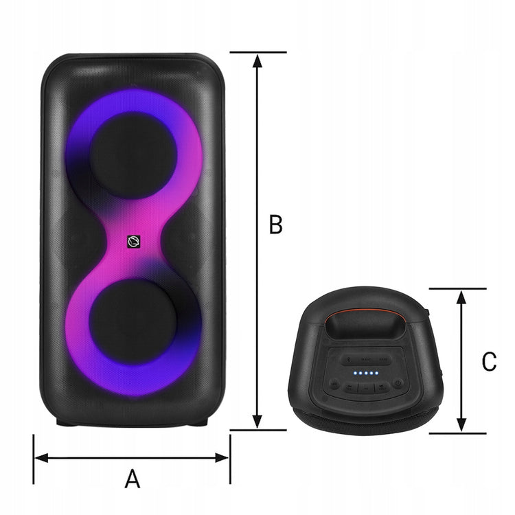 Karaoke Bluetooth kolonėlė „Manta ERIS“, 100 W, su mikrofonu ir pultu